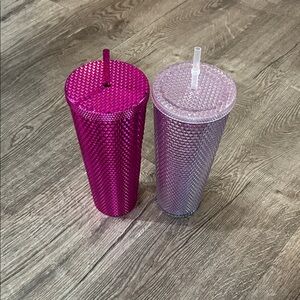 Starbucks Pink and Silver Studded Tumblers